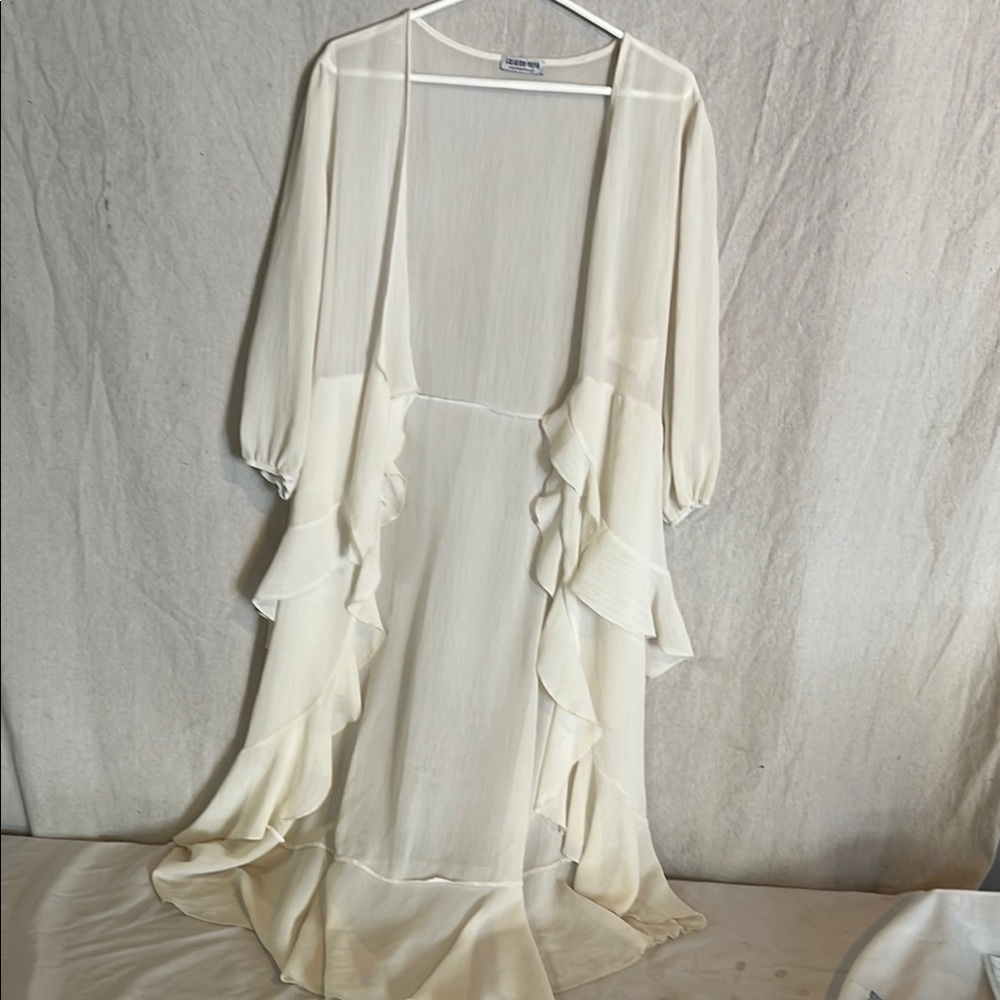 Fashion Nova Cream Sheer Coverup